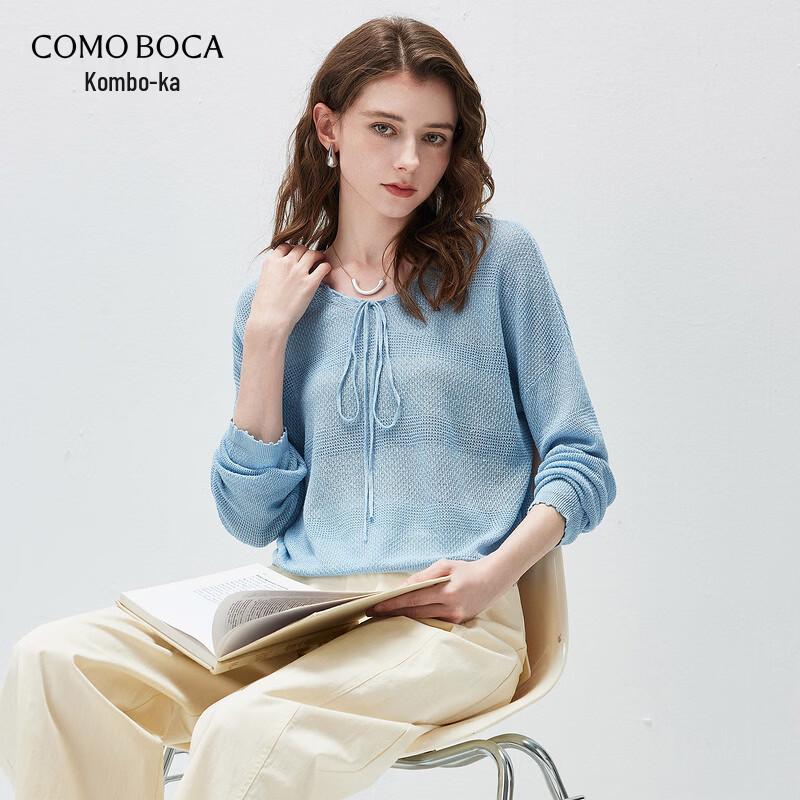 Kemeng Boka Women s Long-Sleeve Linen Blend Knit Top M