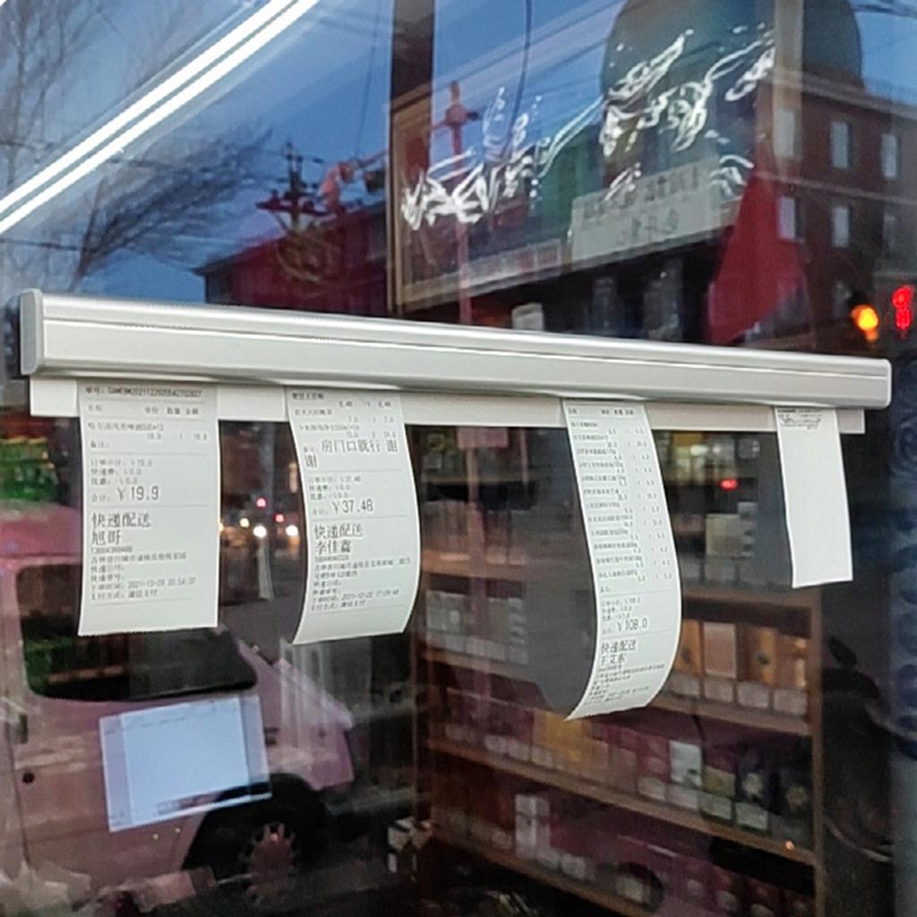 Convenient Sliding Check Rack Easy to Install Order Display Stand Practical Aluminum Ticket Rack for Delivery Staff