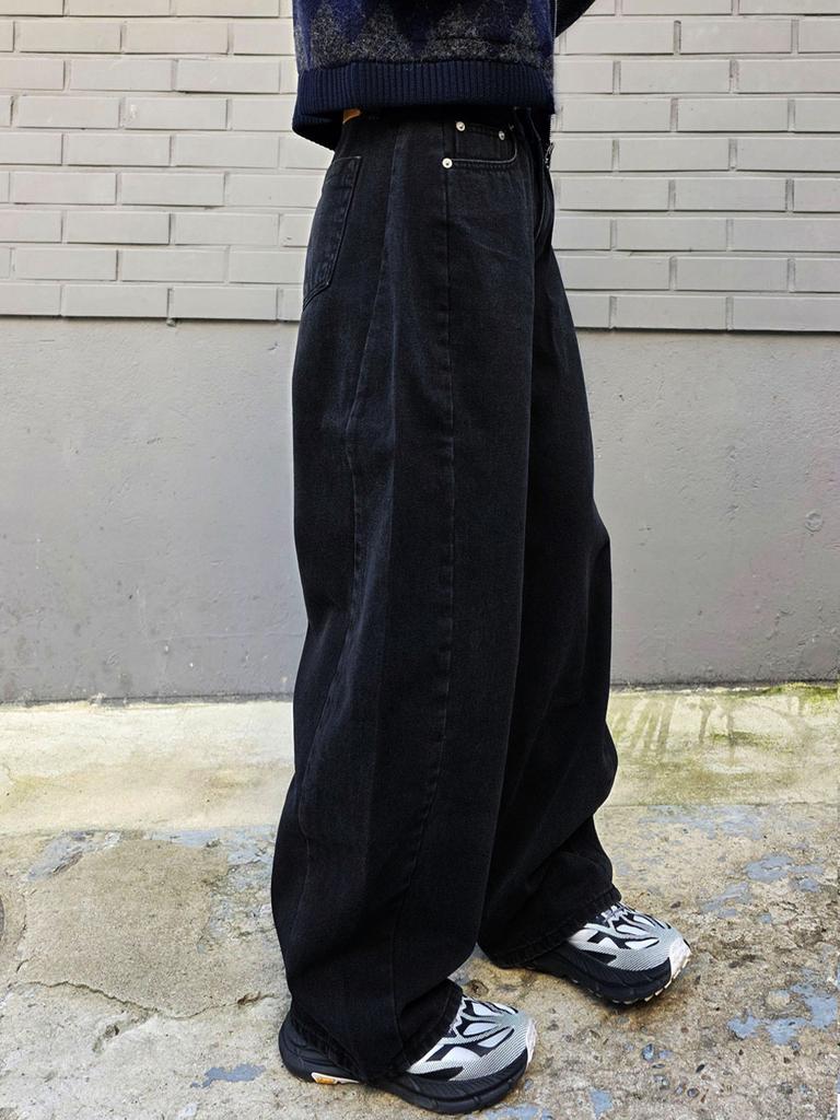 Kkomma Cmj06 Balloon Curved Black Jeans