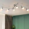 Nettlife Ceiling Light 6 Adjustable Spots, GU10, Silver Metal, for Living Room, Bedroom, Kitchen, Hallway, Office, Bulb Not Included