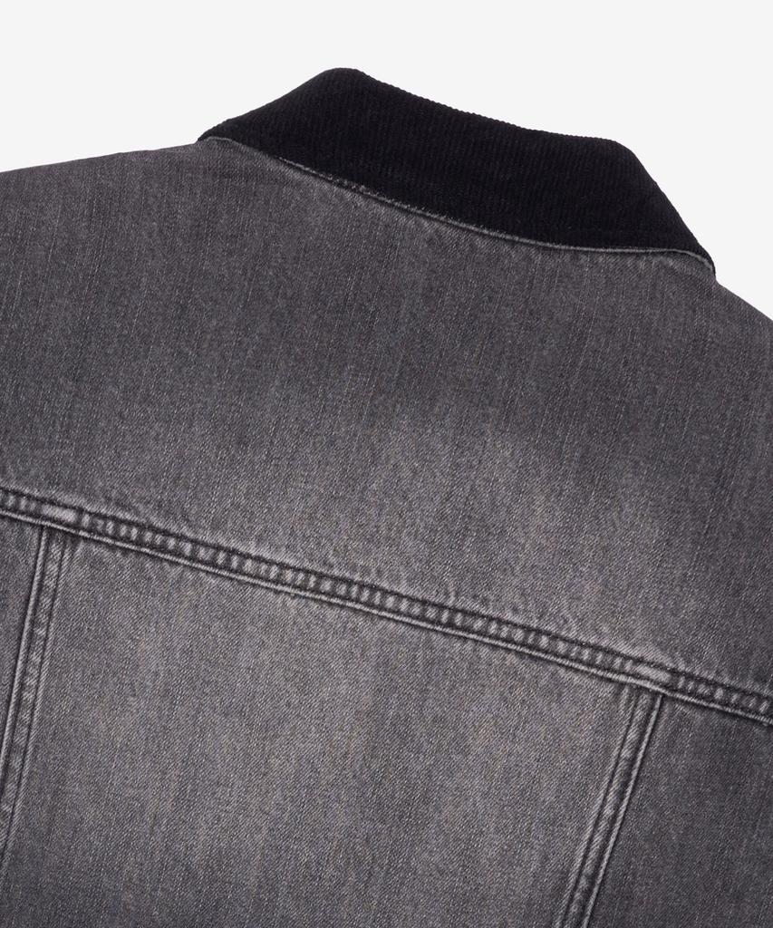 MINDBRIDGE 100% Cotton Collar Contrast Gray Denim Trucker Jacket