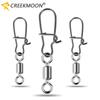 50pcs/box Heavy-Duty Ball Bearing Fishing Swivels Snaps with 8-Shaped Swivel Rings Stainless Steel for Saltwater Lure Connector 260319