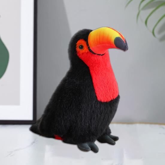 Jucărie de pluș tucan, pasăre cu gură mare, păpușă de pluș, pernă, acasă, birou, decorare dormitor, copii adulți, cadou de aniversare de Crăciun