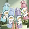 1PC Cute Seal Baby Animal Pattern 750ml Color Plastic Sports Water Bottle Leakproof Flip Straw Lid Suitable for Sports Office Home Use