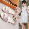 Kids Beach Shoes Ethnic Style Girls Sandals for Summer Vacation 2025 New Fashion Children Roman Shoes Princess Embroidered Sweet