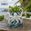 3D Printed Octopus Planter Planter, Artistic Coastal Plant Pot, Decorative Indoor Outdoor Container for Cactus, Succulents, Unique Desk Accessory Sun