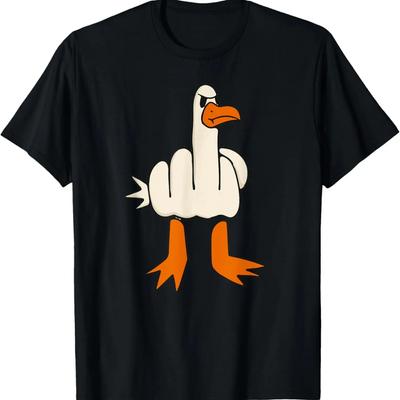 Middle Finger Seagull, Adult Humor, Funny Gesture Flip Off T-Shirt