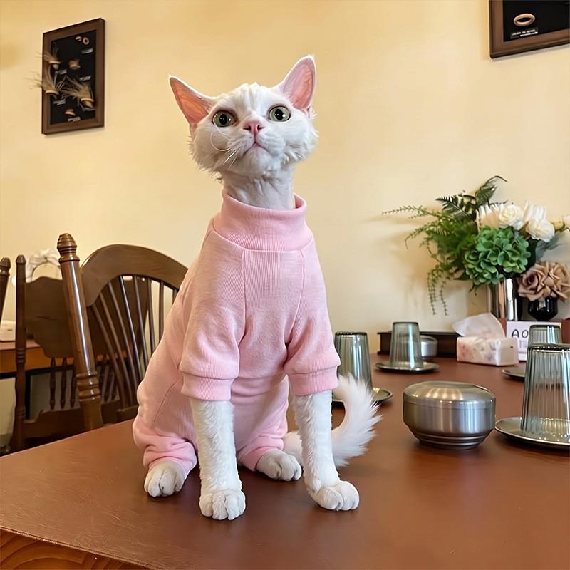 Body da Gatto Morbido Elasticizzato Con Protezione Pancia Gatti Senza Pelo Sphynx Razze a Pelo Corto Intimo Termico In