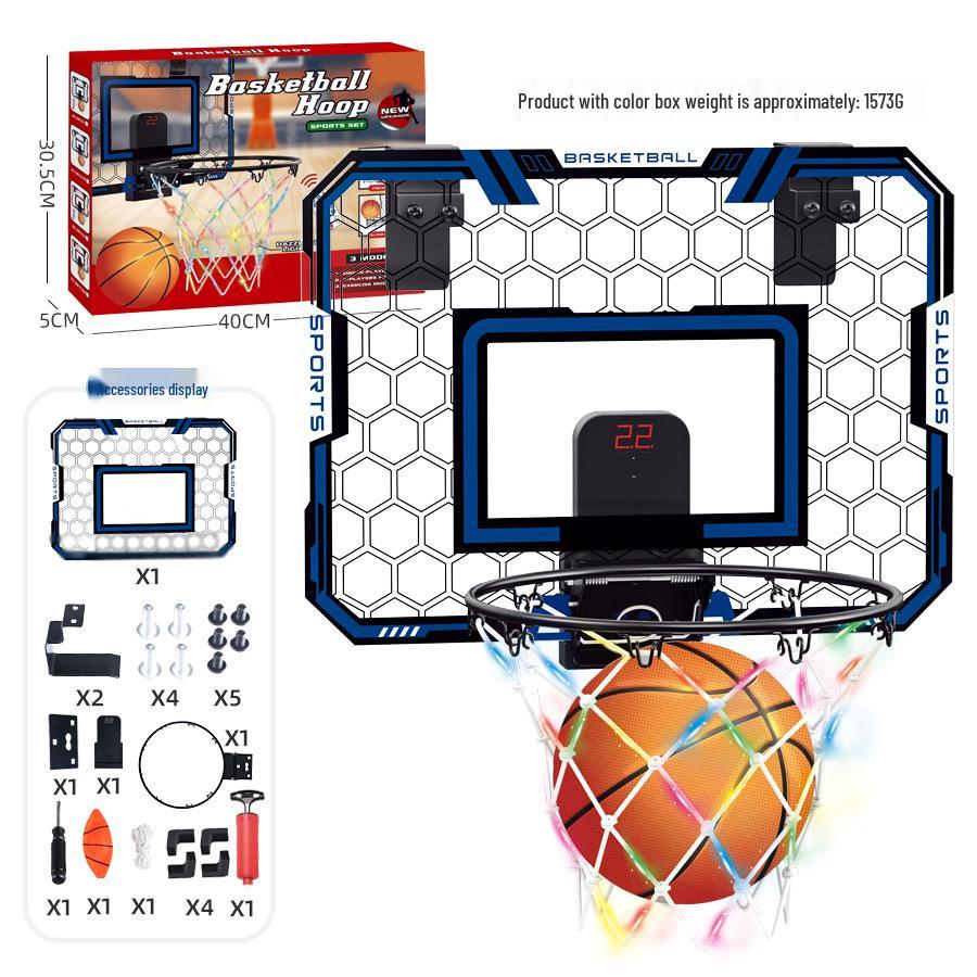 

Многофункциональное настенное баскетбольное кольцо для детей - для помещений/улицы, складное, со световой индикацией счета