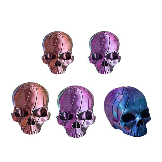 3D Printed Twisting Skull Toy Stress Relief Spiral Skull Toy Gothic Articulated Rotating Skull Fidget Spinner Desk Toy Party Favors