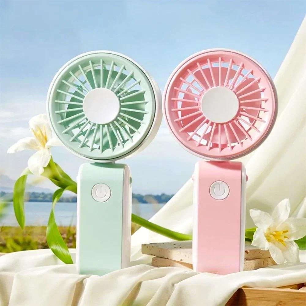 Foldable Portable Electric Fan Quiet Operation 3 Speeds Neck Hanging Small Fan with Hanging Rope Low Noise for 3.7V500MAh