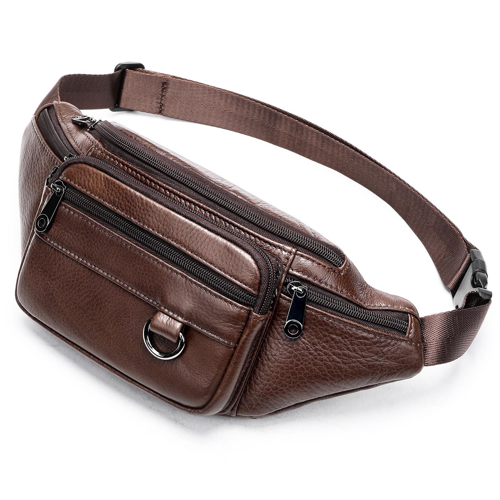 

Мужская сумка премиум-класса из кожи через плечо, на пояс и на грудь - Многофункциональный спортивный держатель для телефона