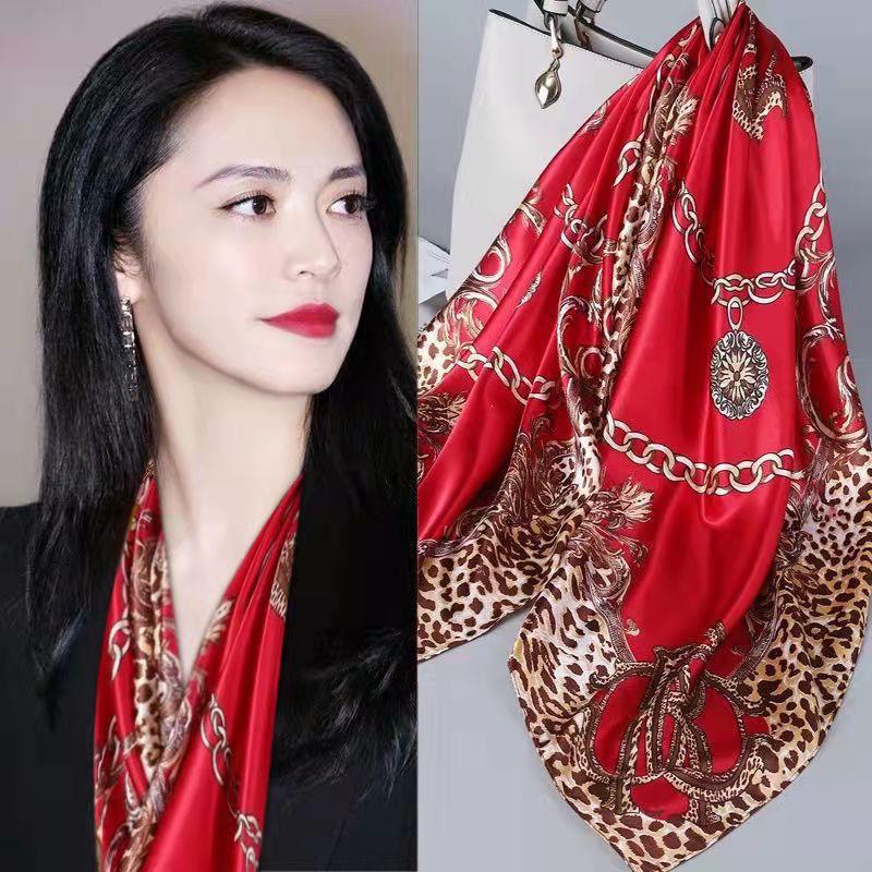 90 Large Square Scarves, Silk Scarves, Women'S Imitation Silk Fashion Shirts, Small Square Scarves, Mother Scarves.