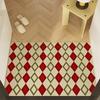 Entrance Door Mat Anti-slip Waterproof Dirt-resistant Floor Mats Pvc Leather Simple Striped Checkered Rug Home Decoration Carpet
