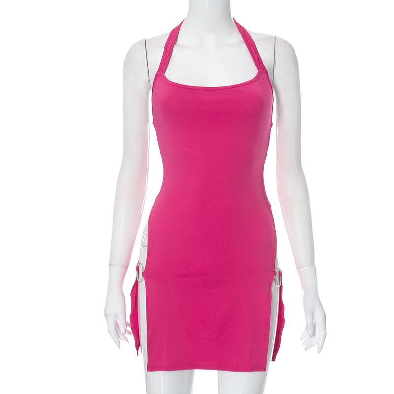 European/American Style 2026 Summer Halterneck Backless Bodycon Dress