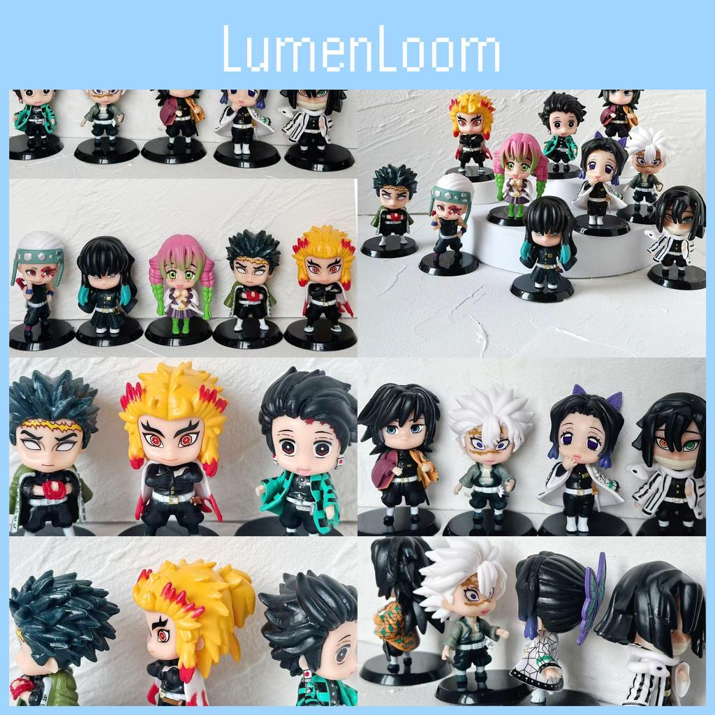 Demon Slayer Pvc Figure Set With Collectible Character Toys For Anime Fans