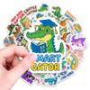 50 Cartoon Crocodile Fun Stickers, Waterproof Creative Hand Account Skateboard Notebook Water Cup Decorative Stickers
