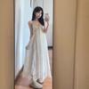 French white neck sling dress children's summer new seaside vacation high-end temperament dress