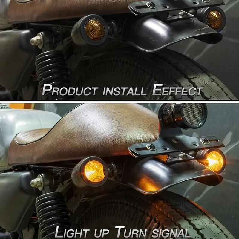 Motorcycle Turn Signal Light Universal 12V 10mm For Chopper Cafe Racer Moto Indicator Lamp Retro Scooters Metal Turn Signal Lamp