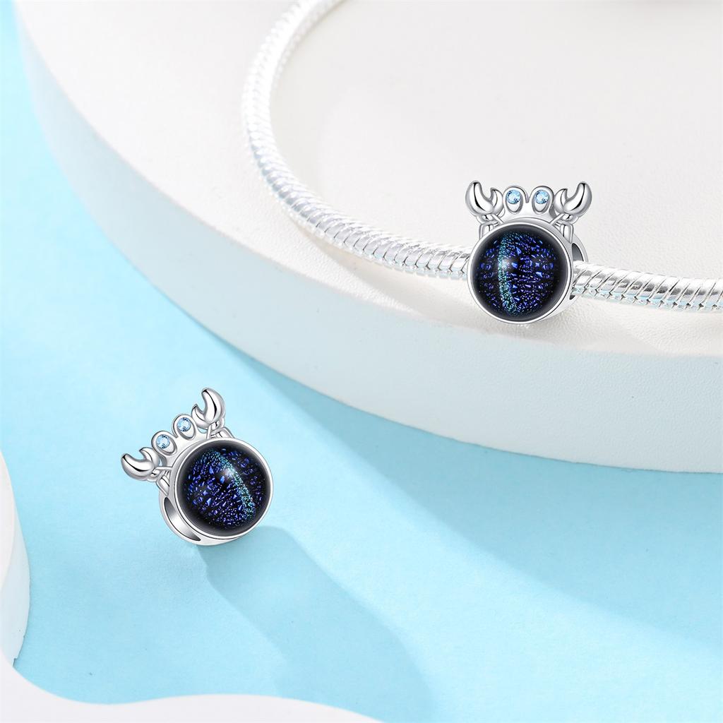 Ocean Style 925 Silver Turtle Seahorse Pendant Beaded Bracelet DIY Jewelry Making Accessories