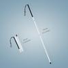 Aluminum Four-Section Folding White Cane with Two Tips for the Visually Impaired and Blind (Black Grip, 130 cm)