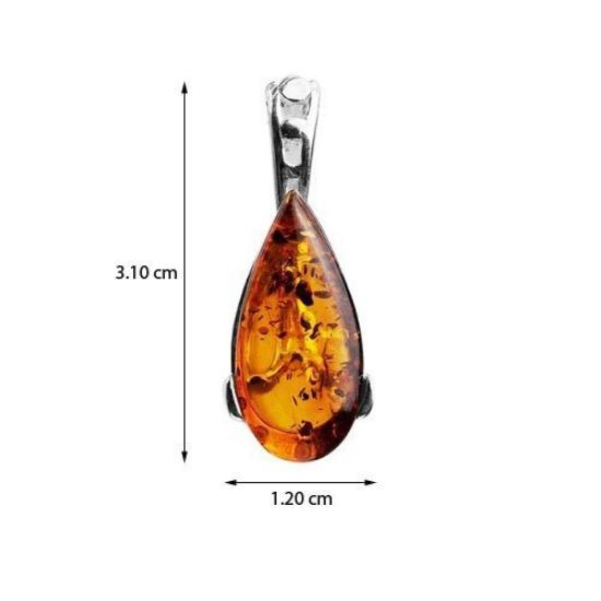 Baltic Honey Amber Sterling Silver Drop Pendant