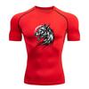 Men's Compression Workout T-Shirt, Ferocious Roaring Wolf Gr