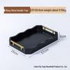 Retro Bamboo Serving Tray with Wave Metal Handle