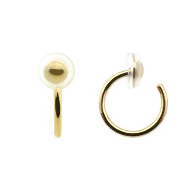 Sada 2 párov hypoalergénnych náušníc FOOP z nehrdzavejúcej ocele, Oceľ, 316L, Dámske, Náušnice bez piercingu, Manžety, Kovy, Náušnice, (Zlato