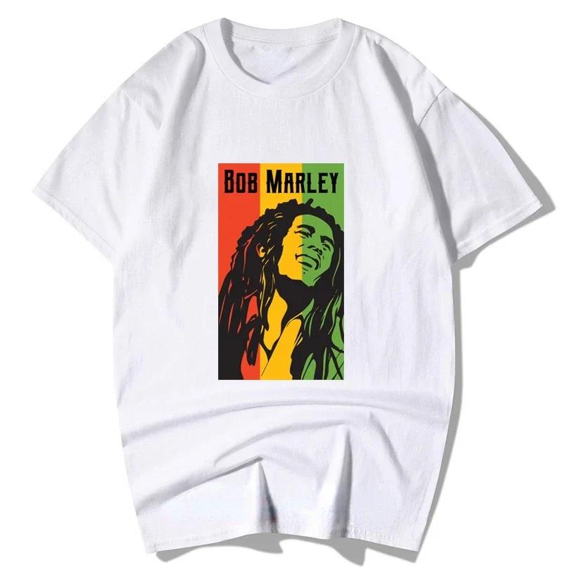 Bob Marley Rock Hip Hop T Shirt Men Clothing Fashion Retro Graphic Tshirts Summer Casual Streetwear Unisex Tee Ropa Hombre#Color