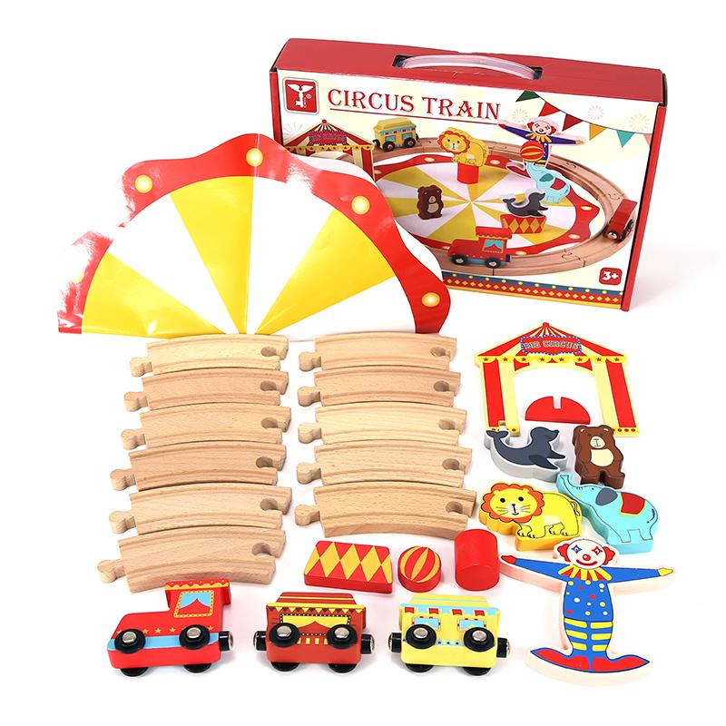 25 stücke Holz Brücke Tunnel Städtischen Schiene Überführung Verkehrs Auto Spielzeug Szene Kombiniert Zug Gleis Zubehör Buche Plattenspieler DIY