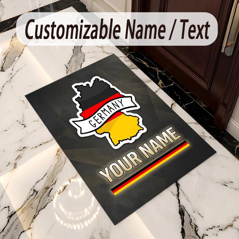 Crystal Velvet Rug Germany National Football Team Print Custom Name Text Floor Mat Home Decor