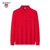 Polo Manches Longues Printemps Automne GANT Broderie Classique Uni Revers Chemise Automne Décontracté d'Affaires T-shirt