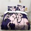 3D Print Cartoons Black Stone NANA Manga Printed Bed Set Duvet Cover Pillowcase Bedding Set Linen Sheet Quilt Cover Queen Size