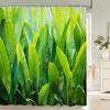 Green Plant Leaves Printed Shower Curtain Waterproof Polyester Curtain With Hook Decoration Bathroom Curtain 3D Shower Curtains