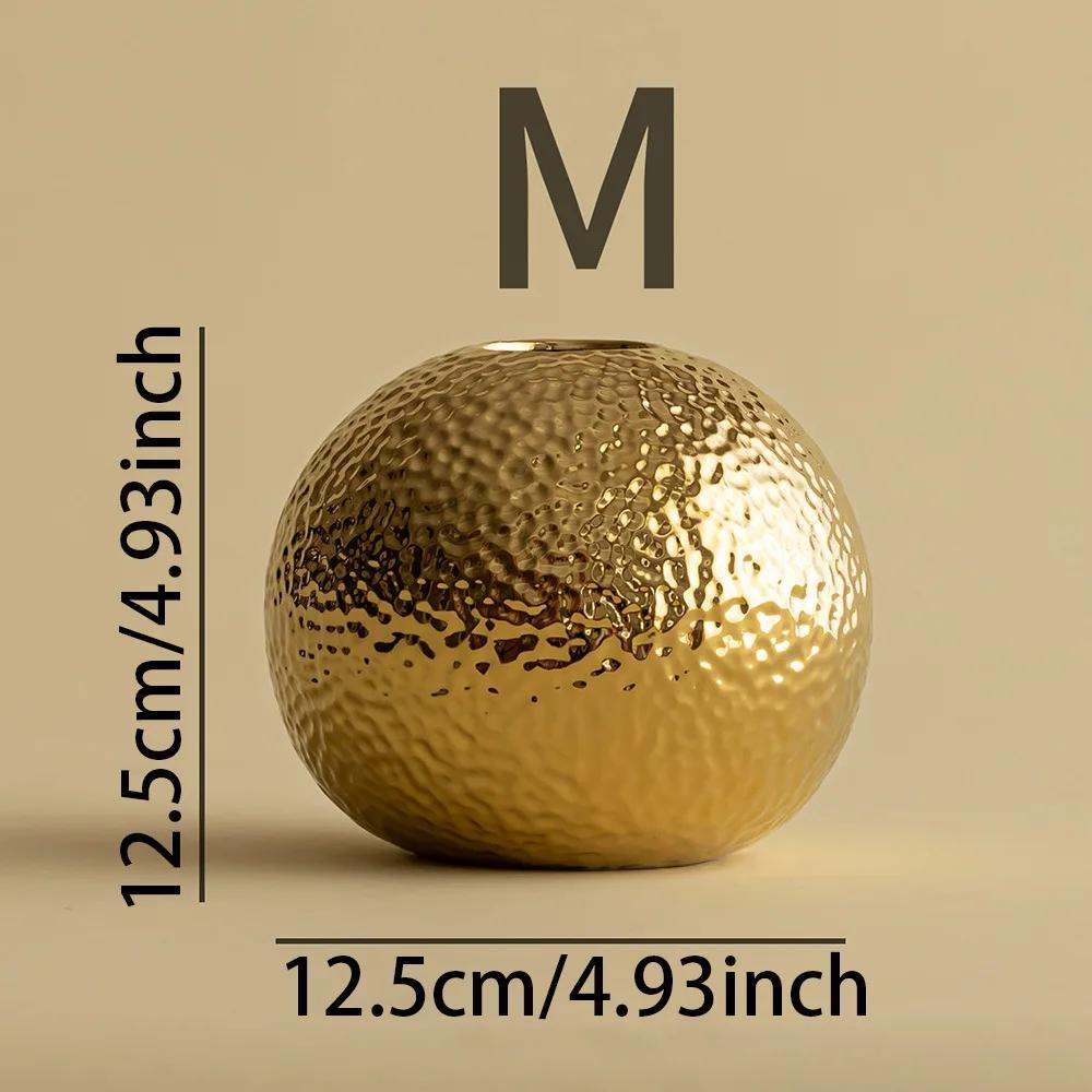 Creative Hammer Pattern Ceramic Vase Round Flower Pots Desk Decoration Flower Arrangement Floral Vases Room Aesthetic Decor