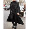 Men's Medium and Long Trench Coat European and American Men's Long Coat
