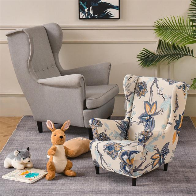Детский размер чехол на кресло с цветочным принтом для девочек и мальчиков чехол на стул из спандекса с крылышками эластичный детский чехол для одного дивана с королевской спинкой 4140₽