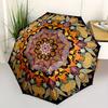1pc Mandala Patterns Automatic Open/Close Umbrella with One Touch Button,, Windproof Design   Lightweight Portable Umbrella for Women & Men6084