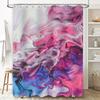 Abstrakter Aquarell-Duschvorhang Rosa Blau Marmor-Design Für Badezimmer-Dekoration Polyesterstoff Mit Haken-Set (Weiß)
