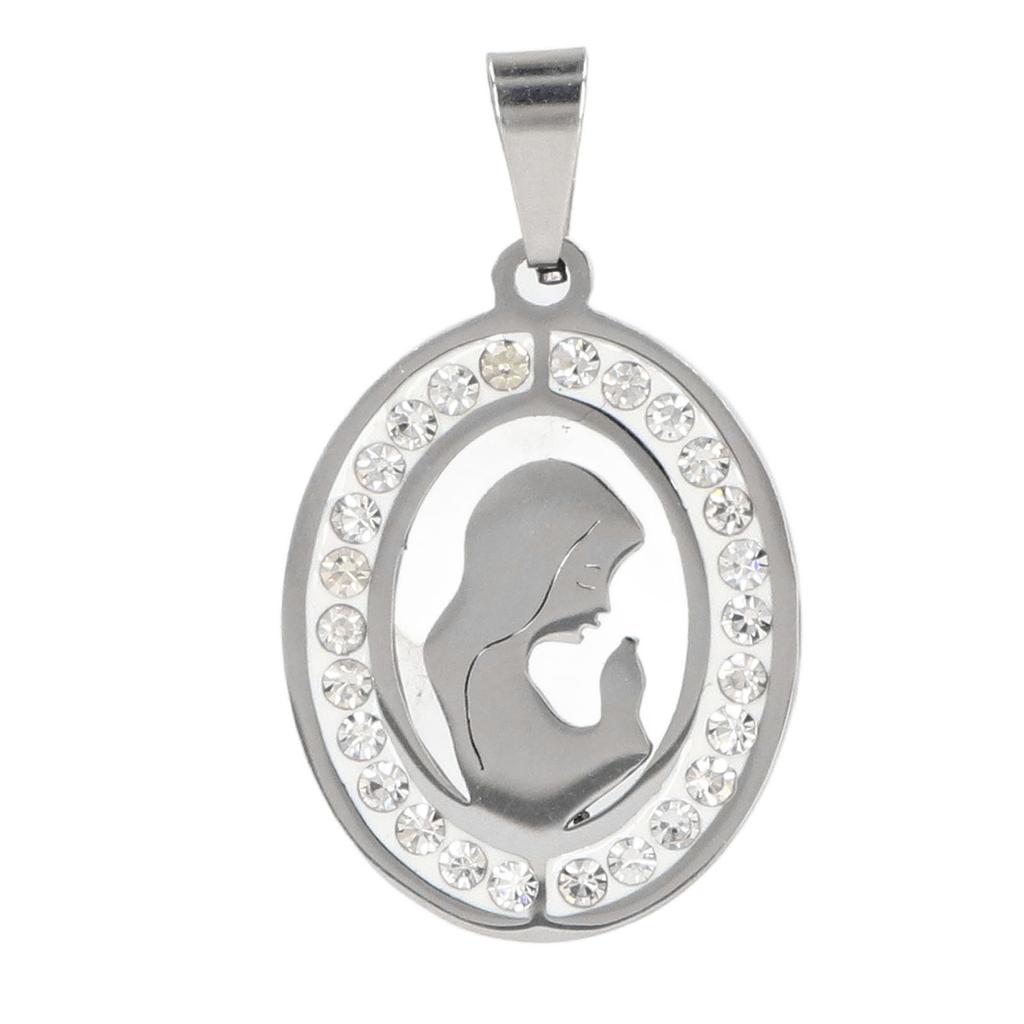 Virgin Mary Pendant Exquisite Carving   Steel Virgin Mary Jewelry for Men Women Daily Wear