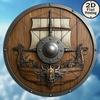 Round Metal Poster, Retro Embossed Viking Shields, Home & Garage Decor