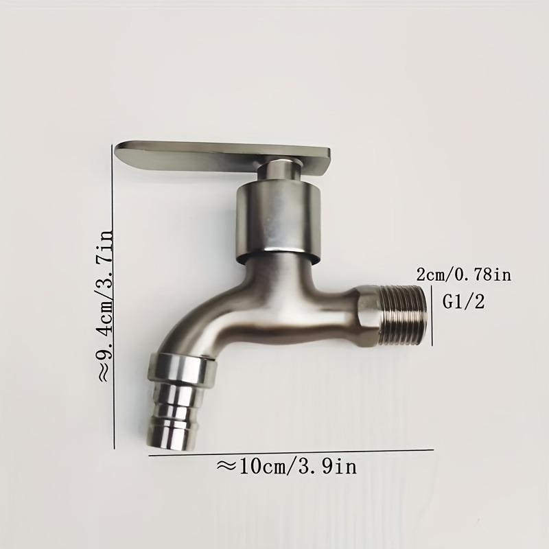 304 Stainless Steel Faucet, Washing Machine Connection Faucet, for Home Kitchen Bathroom Stainless Steel Faucet, Single-Hole Installation
