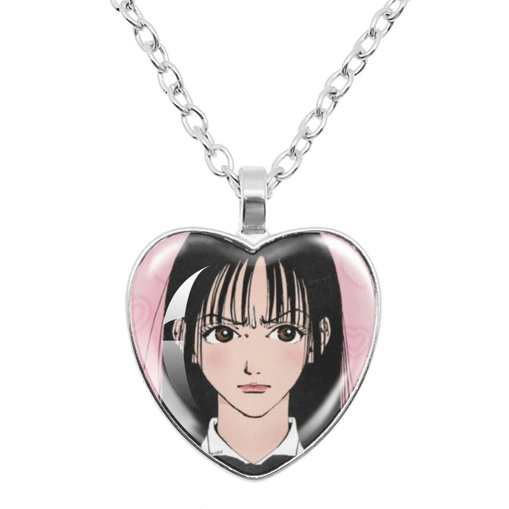 Paradise Kiss Anime Necklace Yukari Hayasaka Miwako Sakurada Glass Heart Shape Pendant Necklace Charm Jewelry Friend Gift