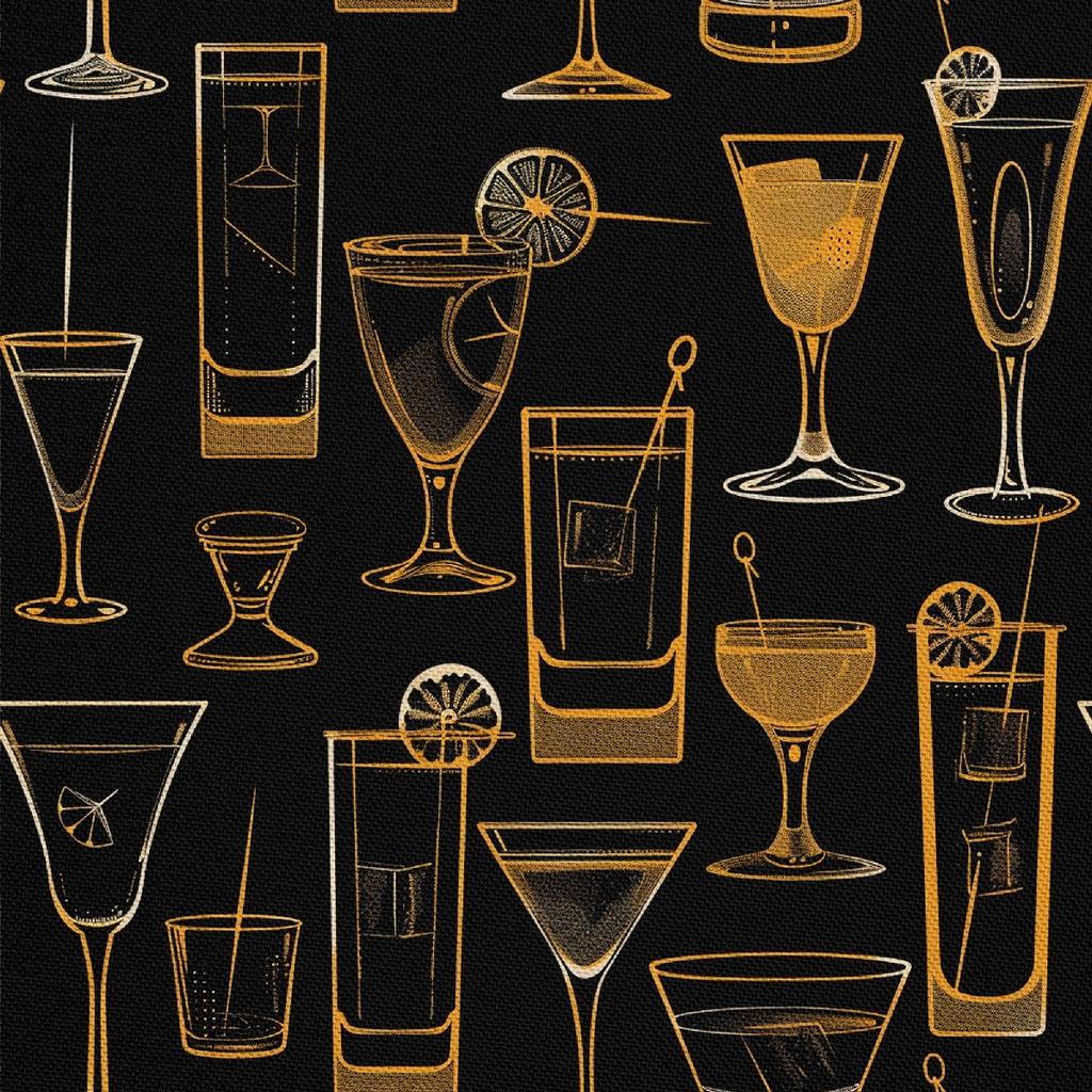 Tessuti Decorativi da Esterno Oxford - Motivo Cocktail | Dx8665