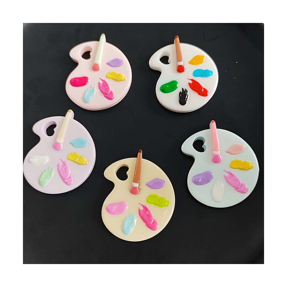 100pcs Resin Cartoon Simulation Drawing Board Brush Flatback Cabochon Scrapbook DIY Hair Bow Decor Slime Charms Accessories