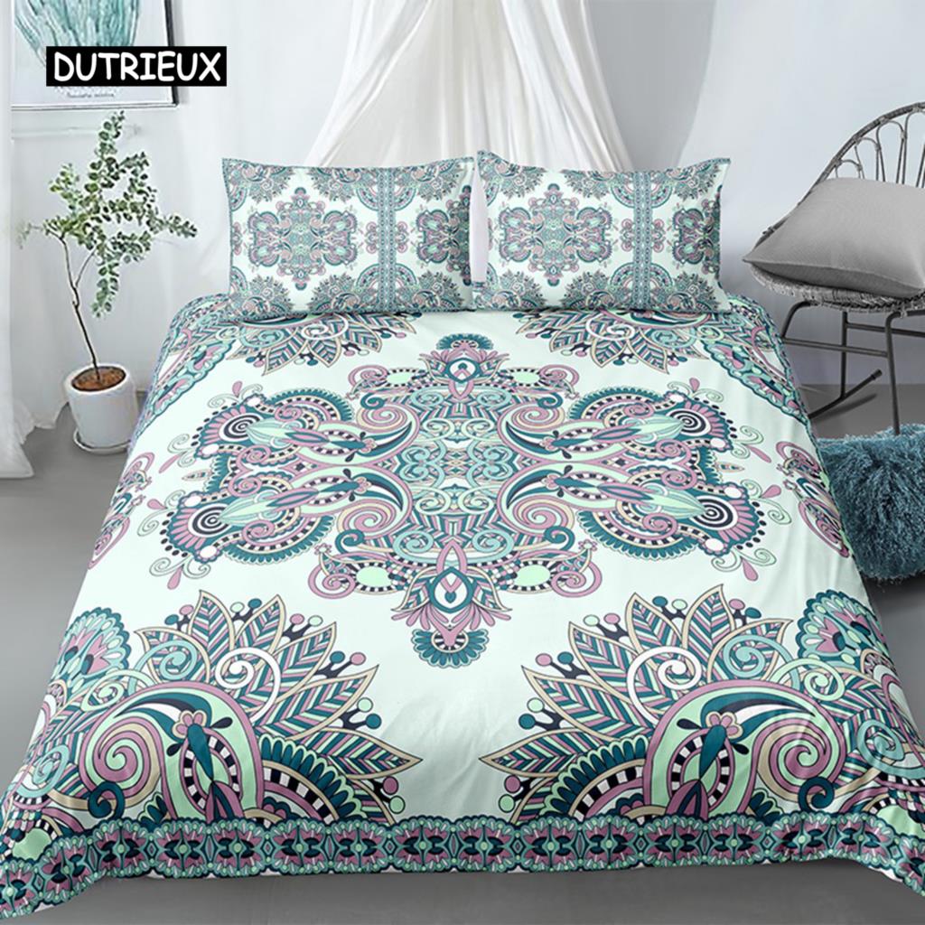 Vibrant Stylish King Queen Full Double Twin Comforter Quilt Mandala Bohemian Bedspreads Bed Sets Polyester