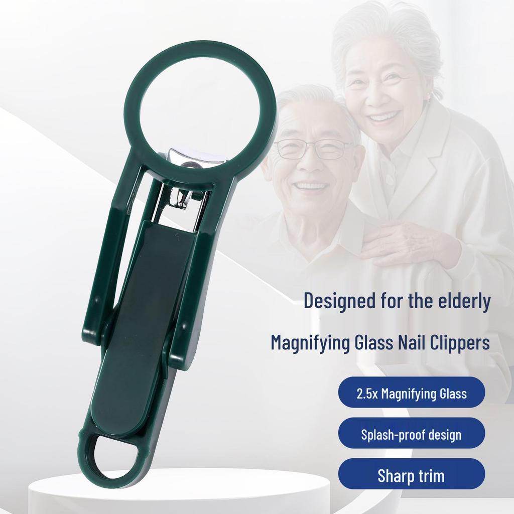 Creative Anti-Splash Nail Clipper with Sharp Blade & Magnifying Glass