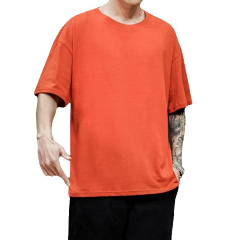 100% Cotton 200gsm Men's Short Sleeve T Shirt  Oversized T Shirt Casual Men's  Top Tees