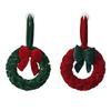 Feiertags-Kranz Hängendes Ornament Mini Samtbezogener Schleifenknoten Kranz Weihnachtsbaum Dekoration für Tür Fenster Wand Dekoration